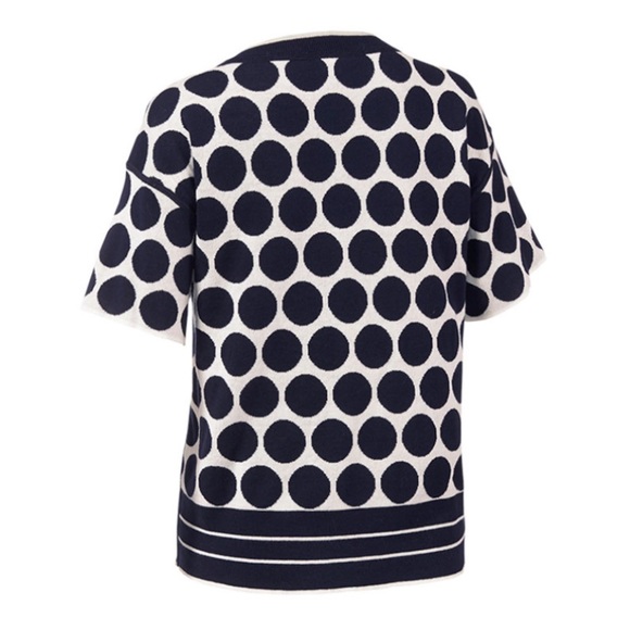 cabi NWOT Volley Pullover, Navy/White Polka Dot, SMALL, Reversible, Spring 2020 - Picture 4 of 6